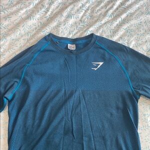 Men's Blue Gym Shark Long Sleeve